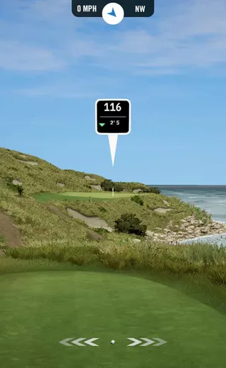 GSPro golf course on a simulator screen
