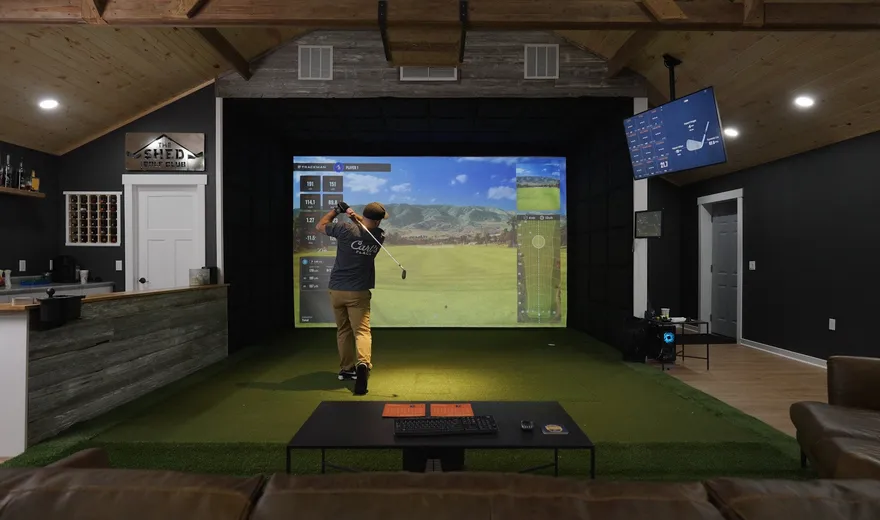 Finished Kansas City golf simulator room