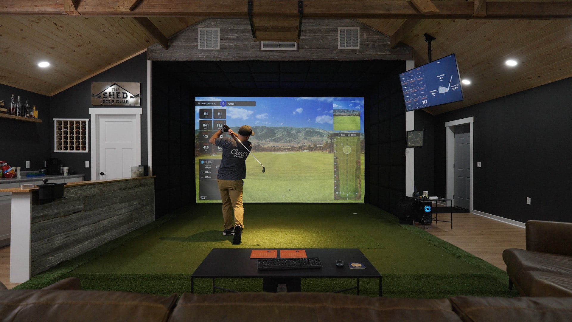All Seasons Indoor Golf Club — our five-bay showroom, widescreen — see the finish quality up close before you build your own detached building